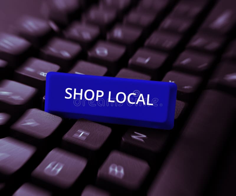 Text sign showing Shop Local. Business concept a preference to buy locally produced goods and services royalty free stock images