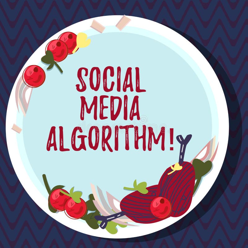 Text sign showing Social Media Algorithm. Conceptual photo Sorting all post and show the most popular to user Hand Drawn stock illustration