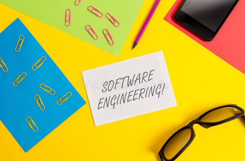 Text sign showing Software Engineering. Conceptual photo Program Development in Systematic Quantifiable approach Paper stock photos Text sign showing Software Engineering. Conceptual photo Program Development in Systematic Quantifiable approach Paper stock photos