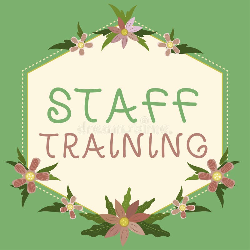 Text sign showing Staff Training. Business showcase an act of pointing a location or portion on where to start stock illustration