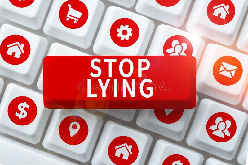 Text sign showing Stop Lying. Conceptual photo put an end on chronic behavior of compulsive or habitual lying royalty free stock photography