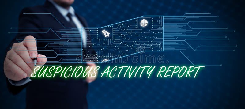 Text Sign Showing Suspicious Activity Report. Business Concept Account
