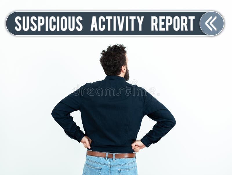 Text Sign Showing Suspicious Activity Report. Business Idea Account or
