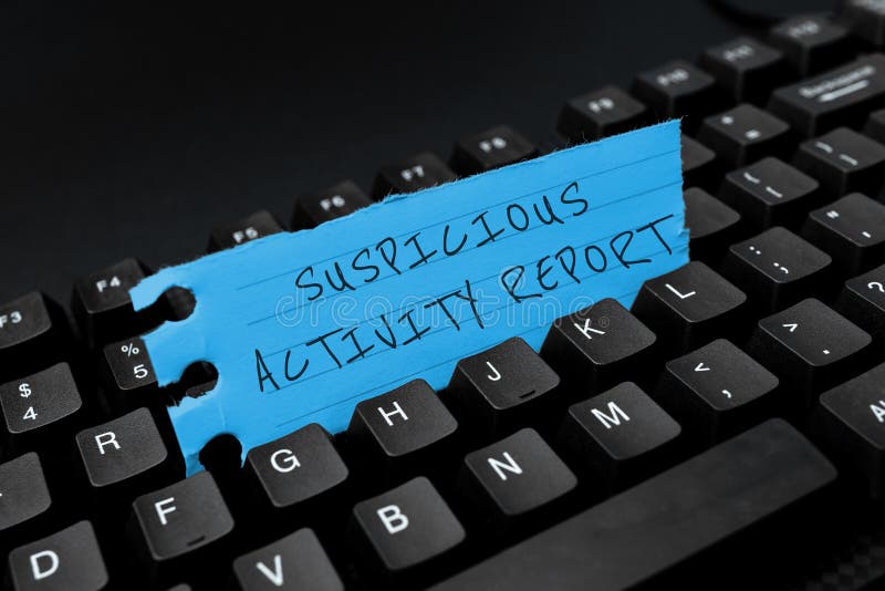 Text Sign Showing Suspicious Activity Report. Business Showcase Account