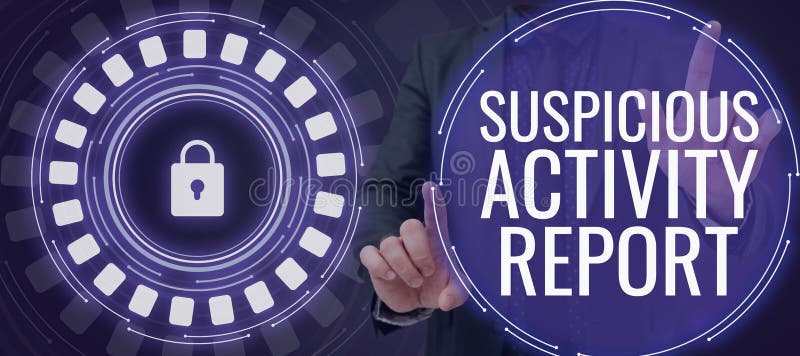 Text Sign Showing Suspicious Activity Report. Word for Account or