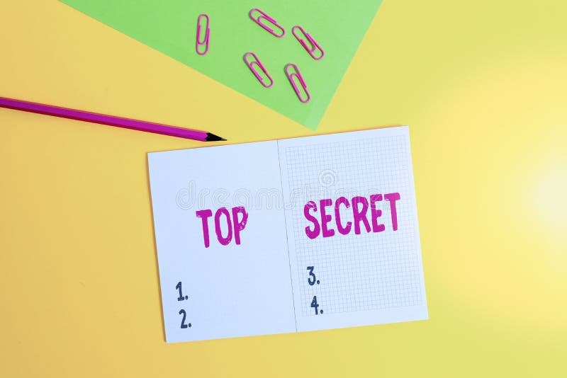 Text sign showing Top Secret. Conceptual photo protected by a high degree of secrecy Highly confidential Blank paper royalty free stock photography