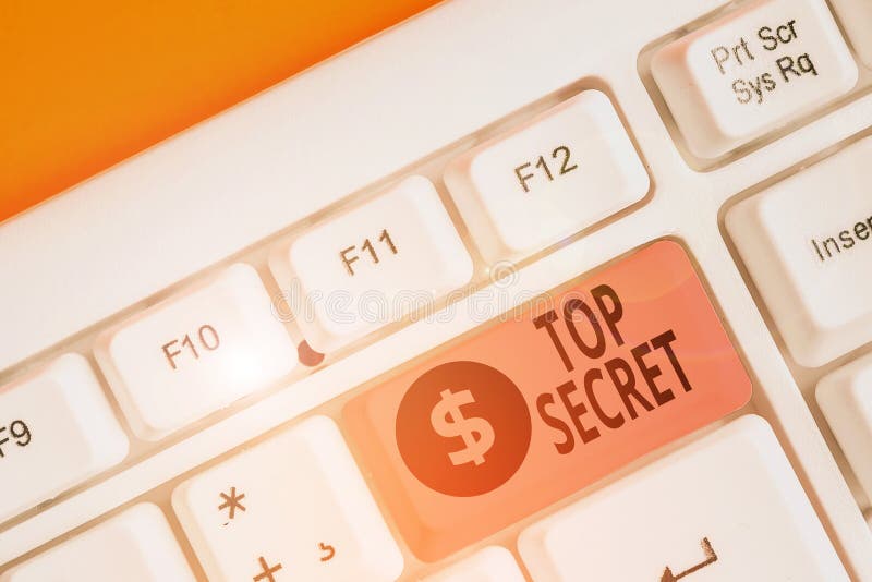 Text sign showing Top Secret. Conceptual photo protected by a high degree of secrecy Highly confidential. stock photo
