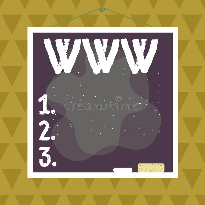 Text sign showing Www. Conceptual photo Network of online content Formatted in HTML and accessed via HTTP Asymmetrical uneven royalty free illustration