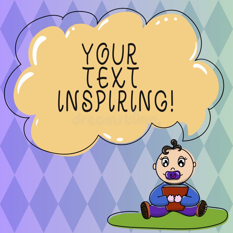 Text sign showing Your Text Inspiring. Conceptual photo words make you feel exciting and strongly enthusiastic Baby royalty free illustration