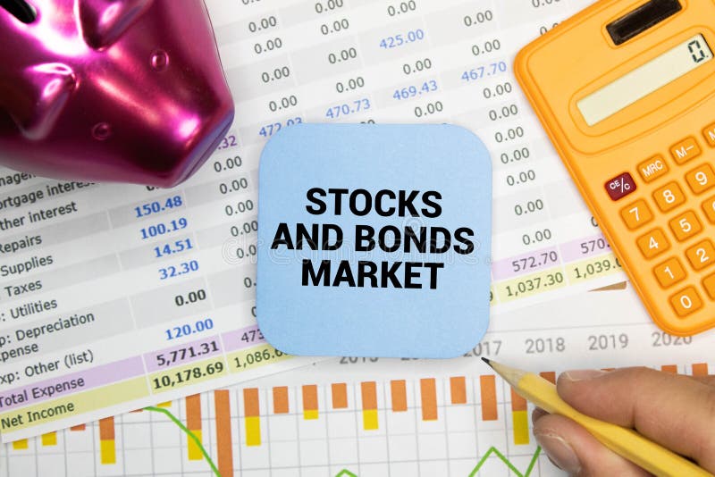Text Stocks and Bonds Market on Paper Note Stock Image Image of market, corporate 246054139