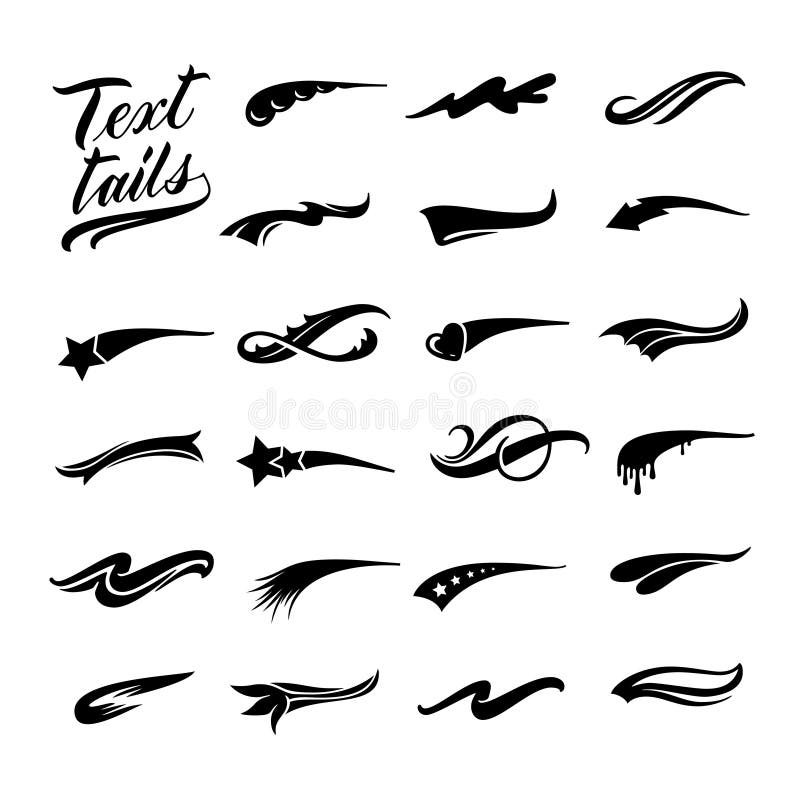 Swooshes and Swashes. Underline Swish Tails for Sport Text Logos