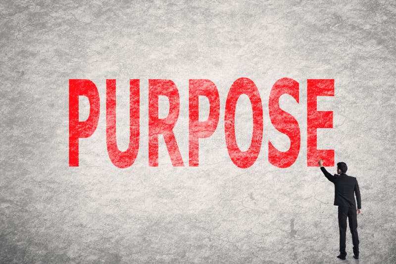 Text on wall, Purpose stock photo