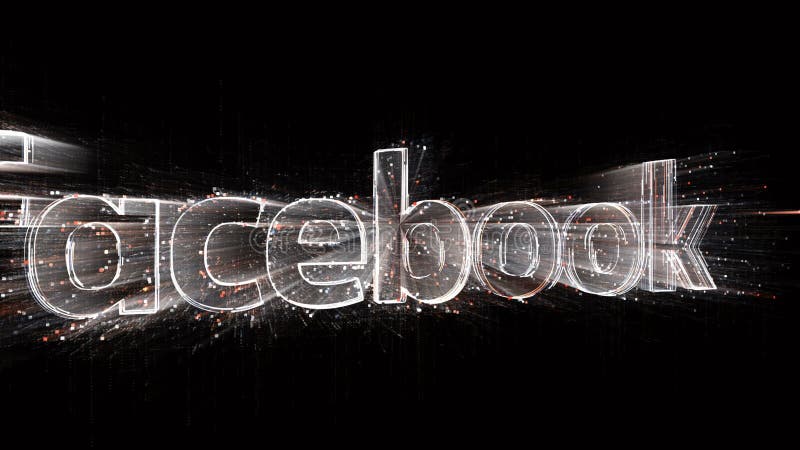 Textanimering av binär datorkodtext i facebook ordföretagets varumärkesmatris. vektor illustrationer