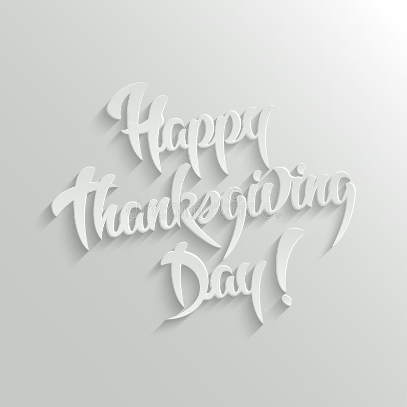 Texte calligraphique heureux du jour 3d de thanksgiving avec l'ombre illustration libre de droits Texte calligraphique heureux du jour 3d de thanksgiving avec l'ombre illustration libre de droits