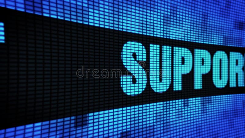 Texte lat? ral de soutien mettant en rouleau le panneau de signe de panneau d'affichage de mur de LED illustration stock