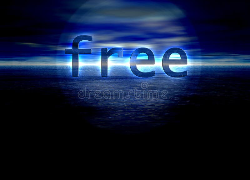 Texte libre sur l'horizon éloigné bleu lumineux illustration de vecteur