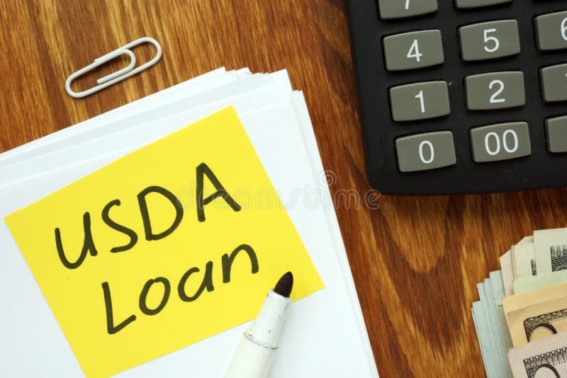 Texte manuscrit conceptuel montrant le prêt USDA photos libres de droits