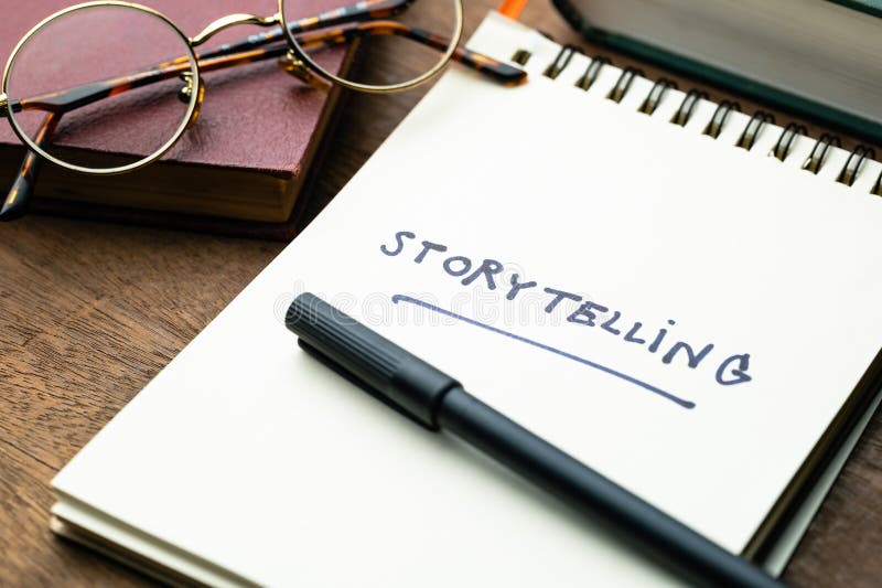 Texte manuscrit de narration dans le bloc-notes image stock