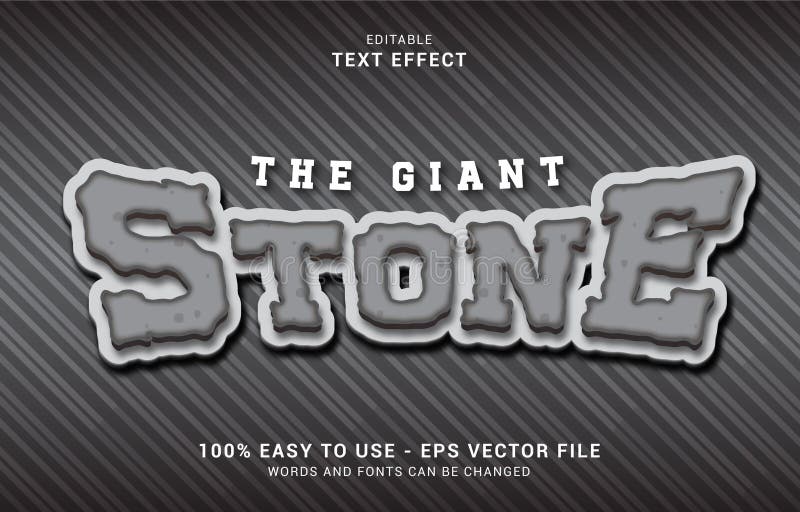 Texte modifiable, effet style pierre géante illustration de vecteur