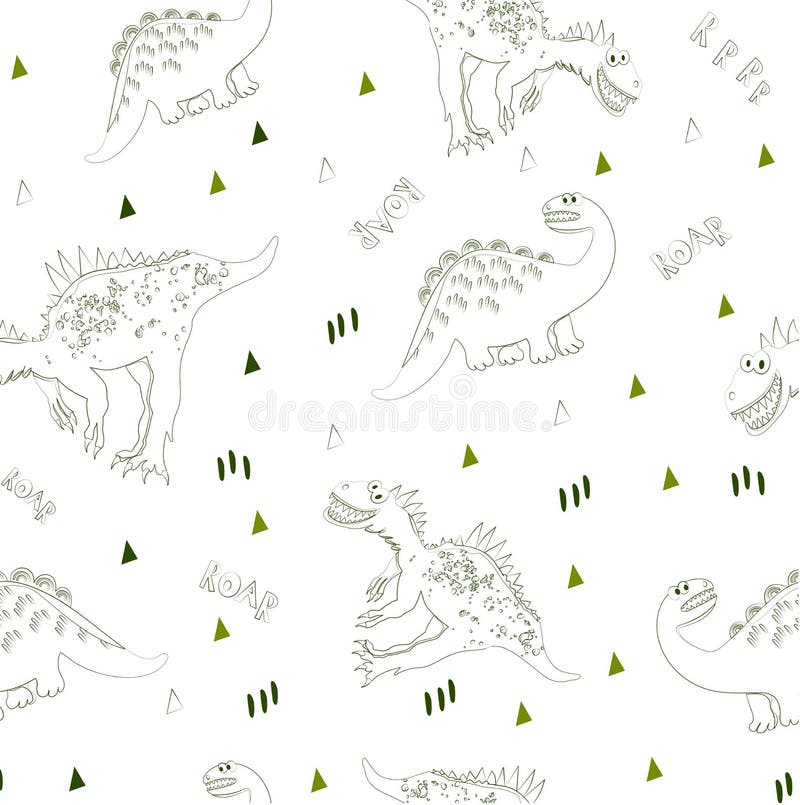 Textile background for children`s fashion or design. Vector illustration. The world of dinosaurs seamless pattern. T royalty free illustration Textile background for children`s fashion or design. Vector illustration. The world of dinosaurs seamless pattern. T royalty free illustration