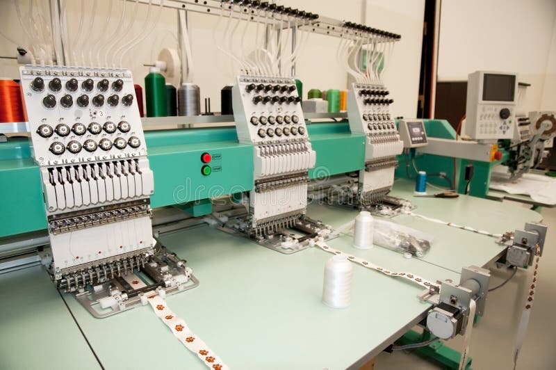 Textile Industrial Embroidery Machine Stock Image Image of cotton