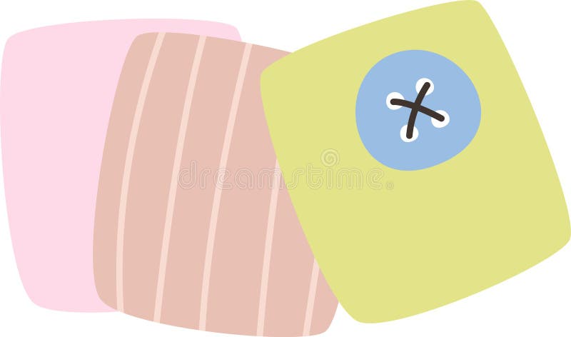 Textile Patches Hand Drawn stock illustration