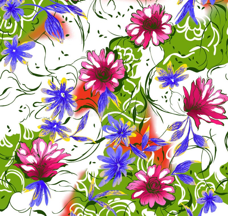 Colorful flower print design