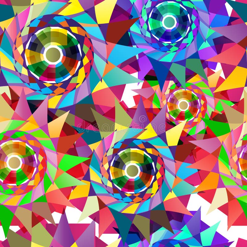 Textile Seamless Pattern of Triangles on Mexican Style Stock Vector