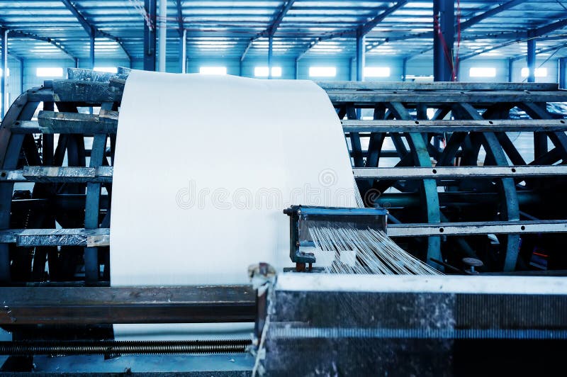 Textile workshop looms stock images