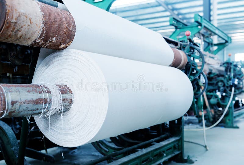 Textile workshop looms stock photography