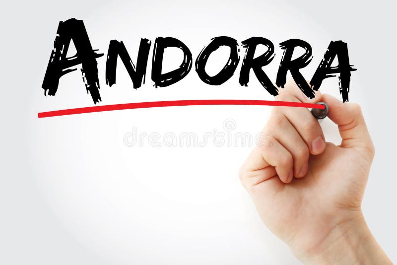 Texto de Andorra con marcador
