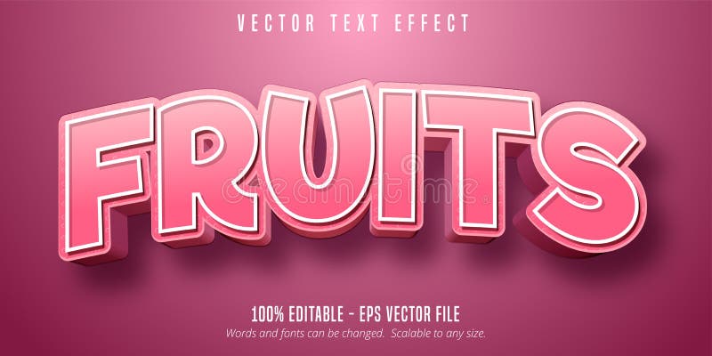 Texto de frutos 3d estilo pastelería efecto de fuente editable