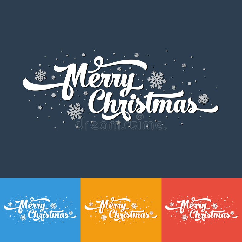 Texto del vector en fondo del color Letras de la Feliz Navidad para la invitación