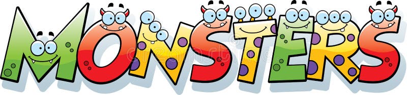 Texto dos monstro dos desenhos animados ilustração stock Texto dos monstro dos desenhos animados ilustração stock