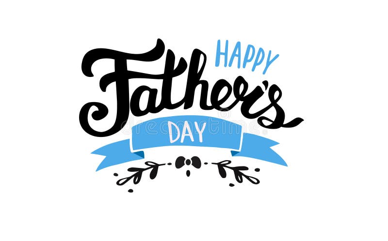Texto feliz del día del padre para la ilustración vectorial de tarjeta de carta aislada en fondo blanco stock de ilustración