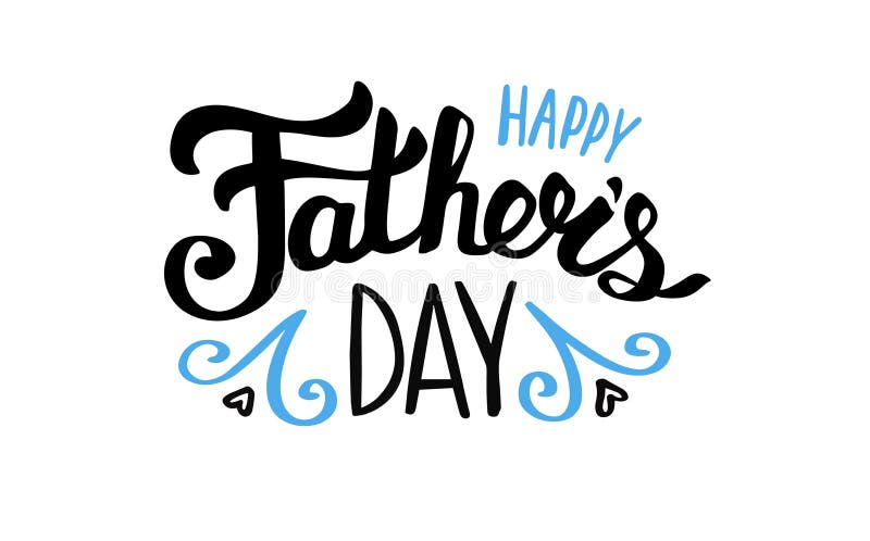 Texto feliz del día del padre para la ilustración vectorial de tarjeta de carta aislada en fondo blanco libre illustration