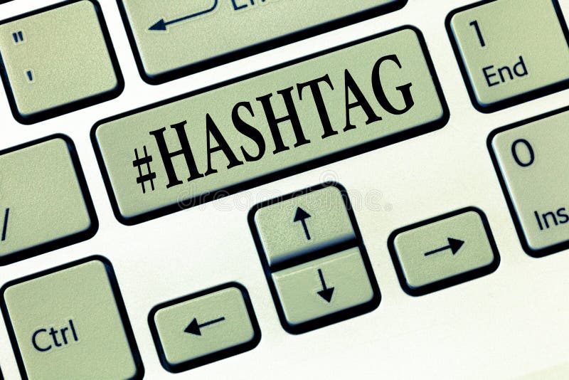 Texto Hashtag da escrita da palavra Conceito do negócio para a etiqueta do Internet para a estratégia social do Search Engine de imagens de stock Texto Hashtag da escrita da palavra Conceito do negócio para a etiqueta do Internet para a estratégia social do Search Engine de imagens de stock
