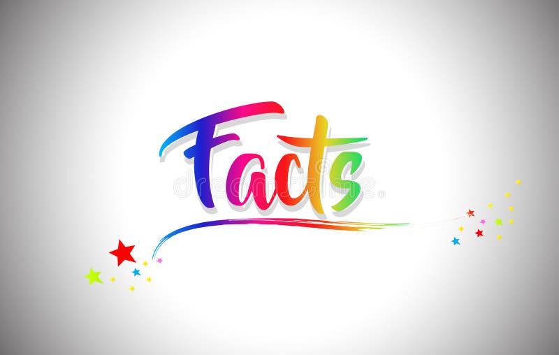Texto manuscrito de la palabra de los hechos con colores del arco iris y Swoosh vibrante ilustración del vector Texto manuscrito de la palabra de los hechos con colores del arco iris y Swoosh vibrante ilustración del vector