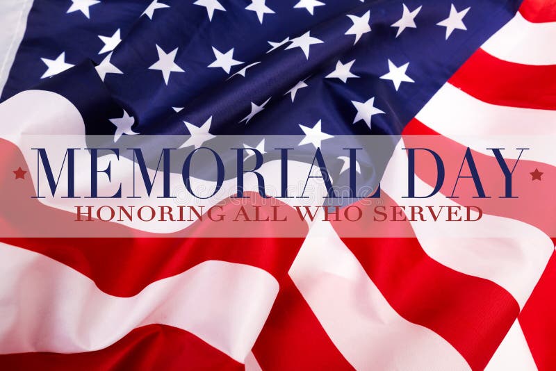 Texto Memorial Day en fondo de la bandera americana imagen de archivo libre de regalías Texto Memorial Day en fondo de la bandera americana imagen de archivo libre de regalías