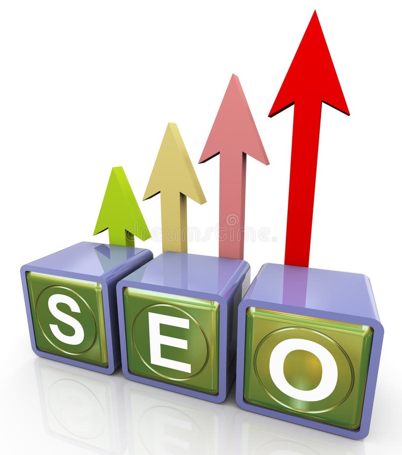 texto relfective del seo 3d stock de ilustración texto relfective del seo 3d stock de ilustración