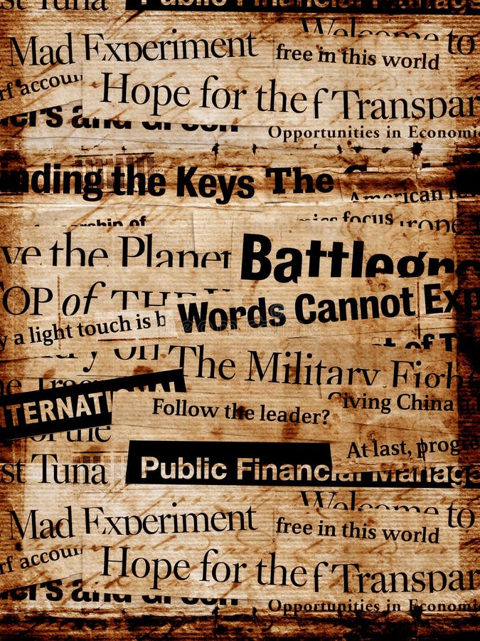 Textos de papel de las noticias fotografía de archivo Textos de papel de las noticias fotografía de archivo