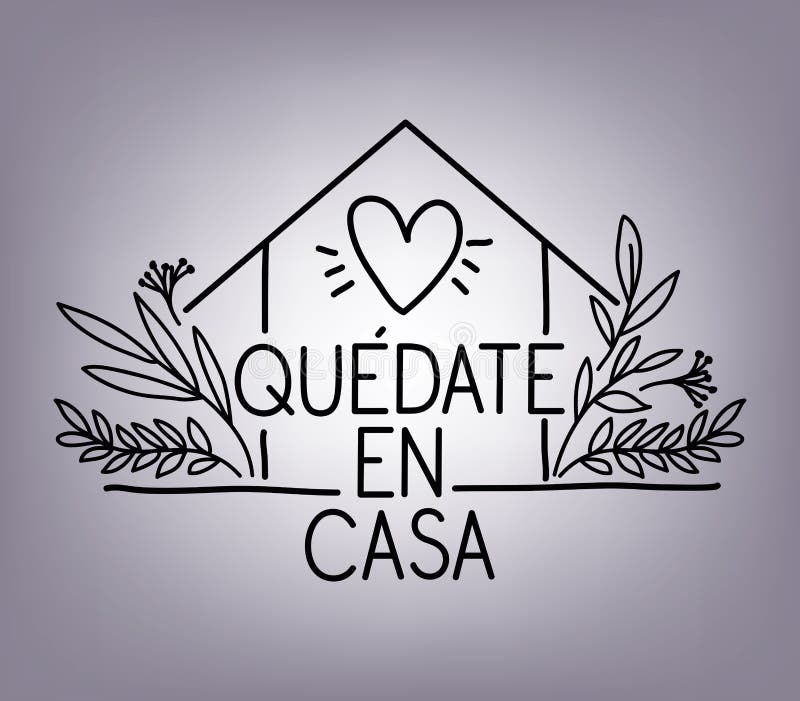 Textul quedate en casa cu inimă de casă și lasă design vectorial vector illustration