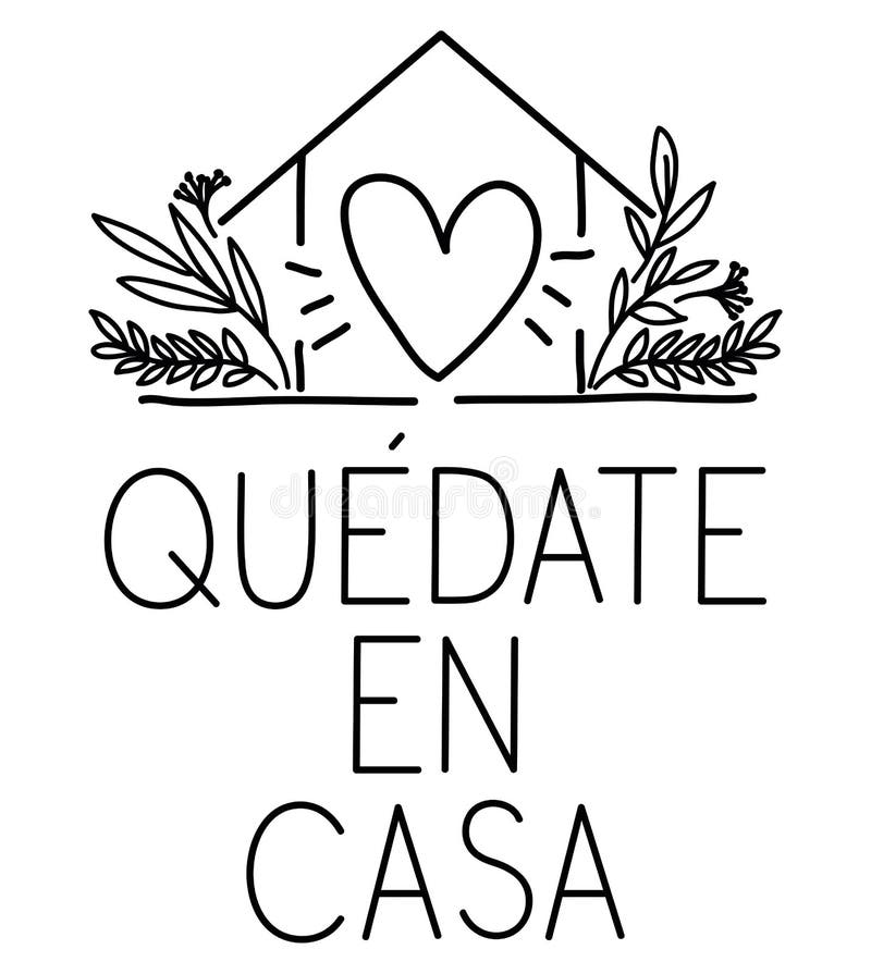 Textul quedate en casa cu inimă de casă și lasă design vectorial royalty free illustration