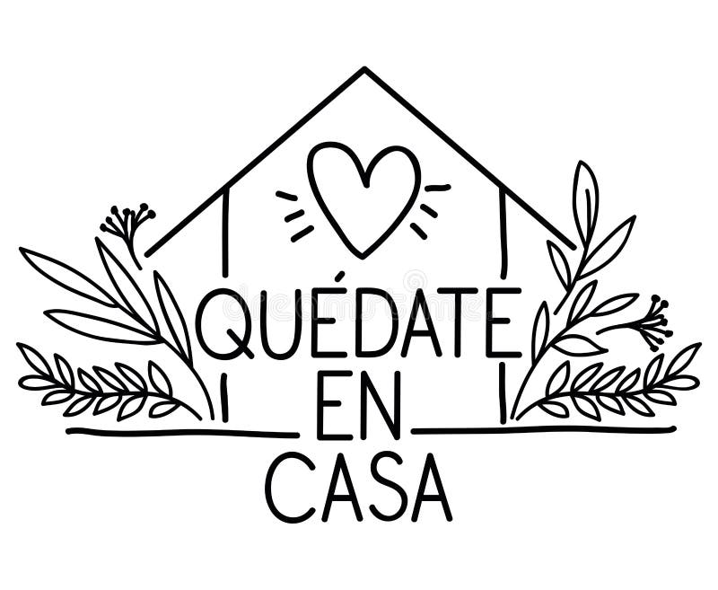 Textul quedate en casa cu inimă de casă și lasă design vectorial royalty free illustration