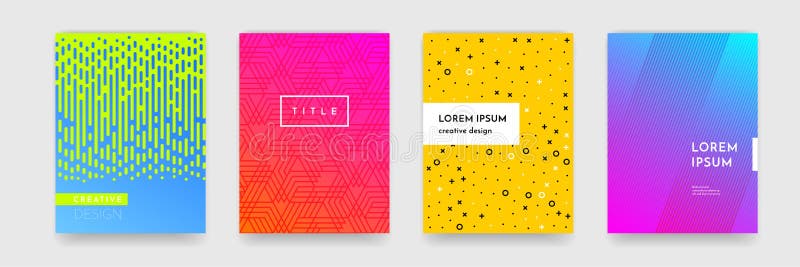 Textur för modell för färglutningabstrakt begrepp geometrisk för uppsättning för vektor för bokomslagmall vektor illustrationer