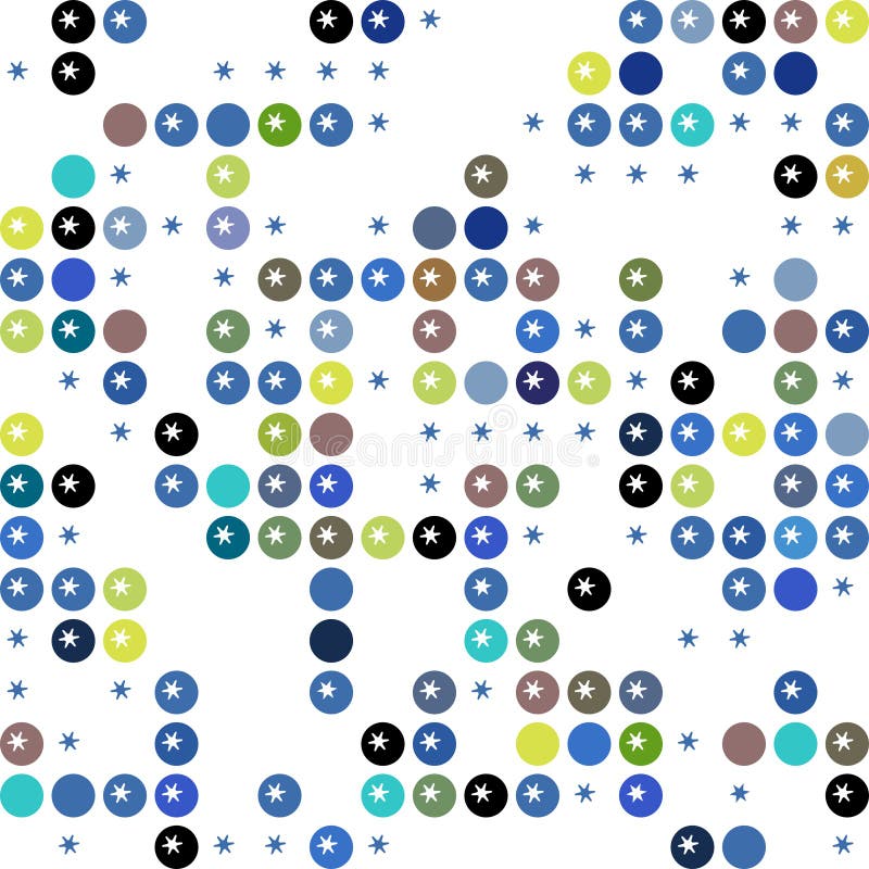 Textura abstracta con los círculos y las estrellas dispersados en azul, negro y verde libre illustration Textura abstracta con los círculos y las estrellas dispersados en azul, negro y verde libre illustration