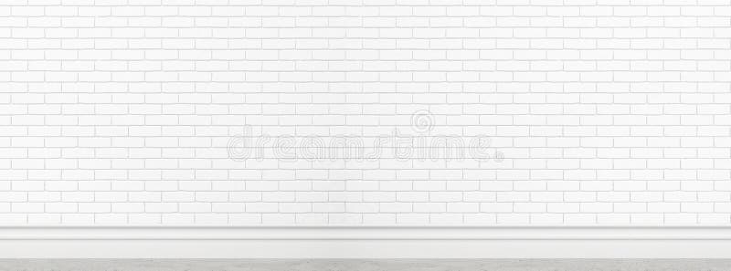 Textura branca velha da parede de tijolo para o uso do fundo como o modelo do projeto da bandeira do tela panorâmico do contexto