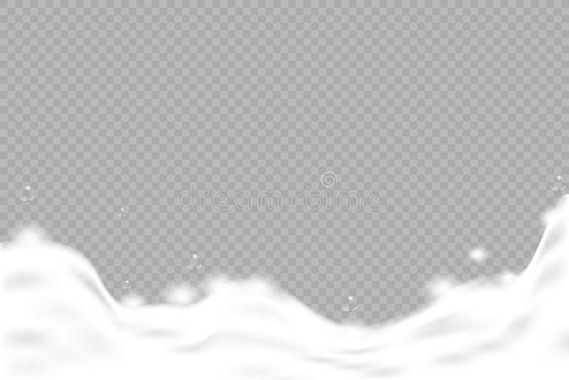 Textura bulelor de șampon. spumă de baie pe fond transparent stock illustration