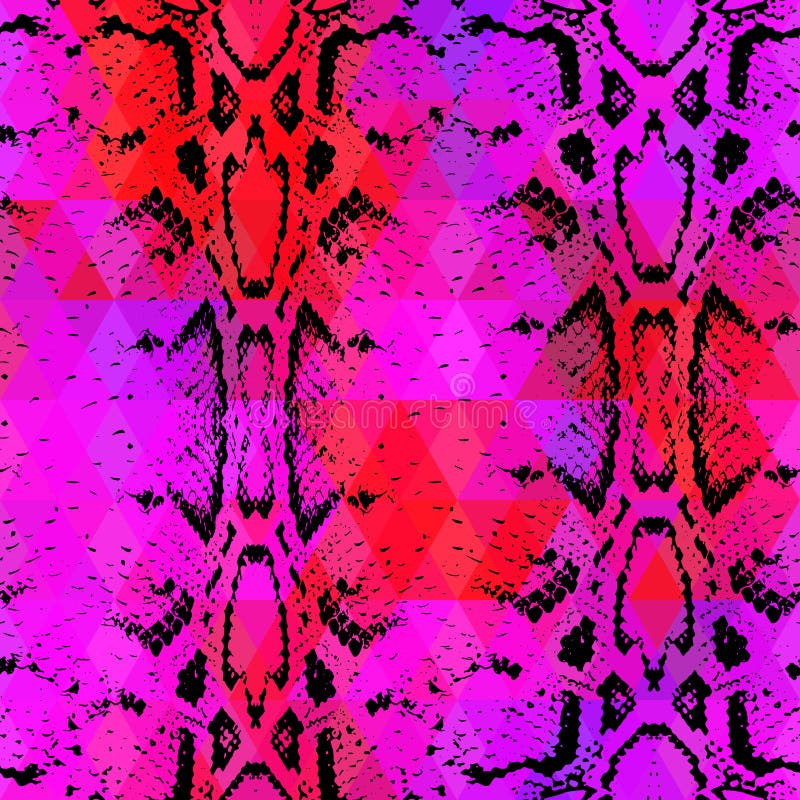 Textura da pele de serpente com rombo colorido Fundo geométrico Fundo vermelho cor-de-rosa lilás do preto sem emenda do teste pad ilustração royalty free Textura da pele de serpente com rombo colorido Fundo geométrico Fundo vermelho cor-de-rosa lilás do preto sem emenda do teste pad ilustração royalty free