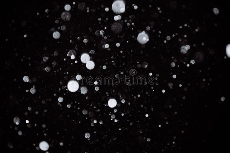 Textura da tempestade de neve Bokeh ilumina-se no fundo preto, tiro de flocos de neve do voo no ar imagens de stock Textura da tempestade de neve Bokeh ilumina-se no fundo preto, tiro de flocos de neve do voo no ar imagens de stock